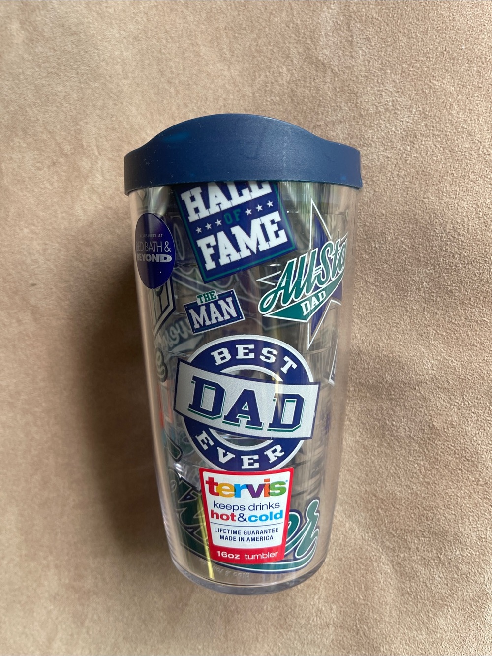 NEW Tervis Hot & Cold 16 Ounce Tumbler “Best Dad Ever” w/ lid NWT INSILATED